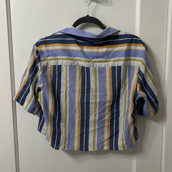 Zara Striped Cropped Shirt - Picture 3 of 3